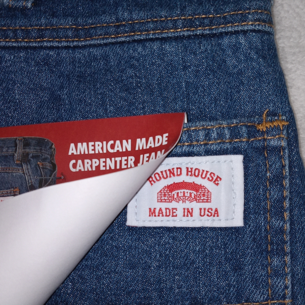 Round House Carpenter Jeans 36x30 Made In USA Blue Denim Work Pants NWT Utility - Picture 12 of 12